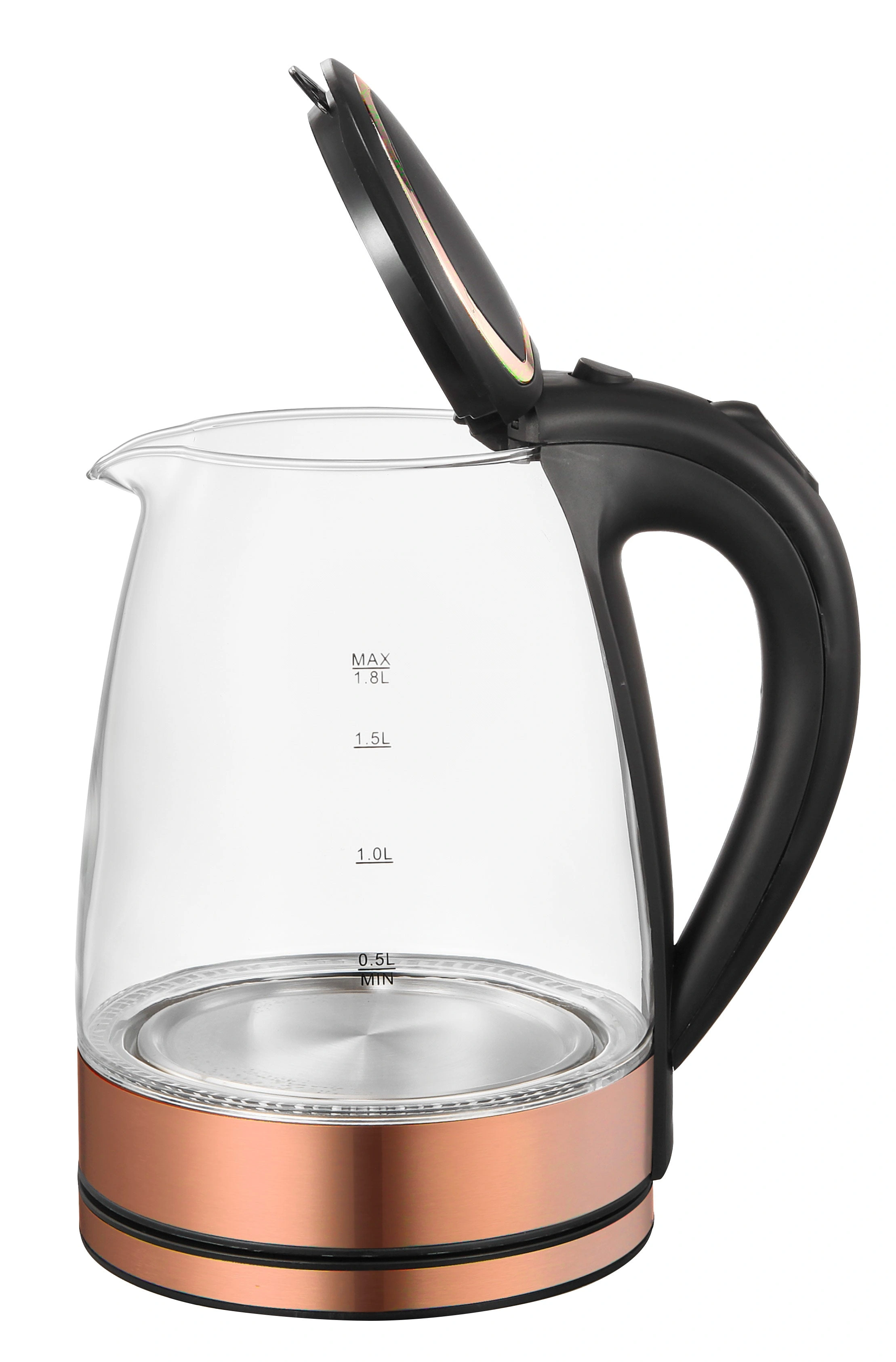 Elevate Your Brew: 1.8L Copper Glass Electric Kettle – Simple & Stunning.